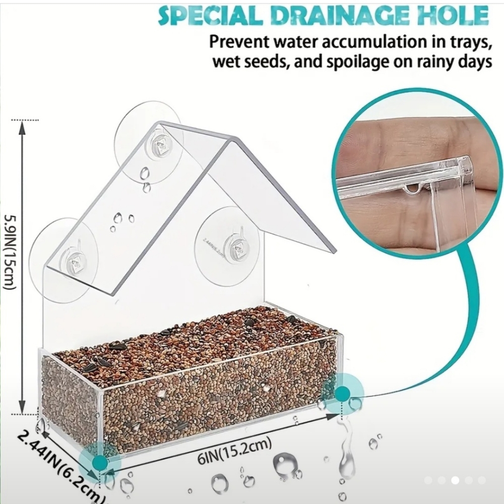 Acrylic bird feeder for Window Watching New